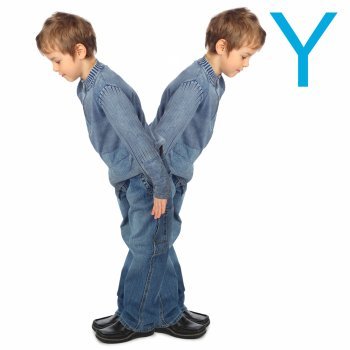 La letra Y con el cuerpo de los niños