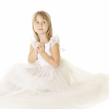 Vestido de comunión de tul para niñas