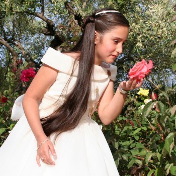 Vestido de comunión con cuello barco