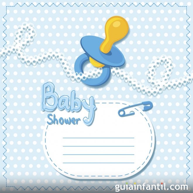 Chupete de niño. Invitación de Baby Shower