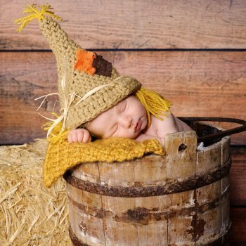 Disfraz de espantapájaros. Disfraces de punto para bebés
