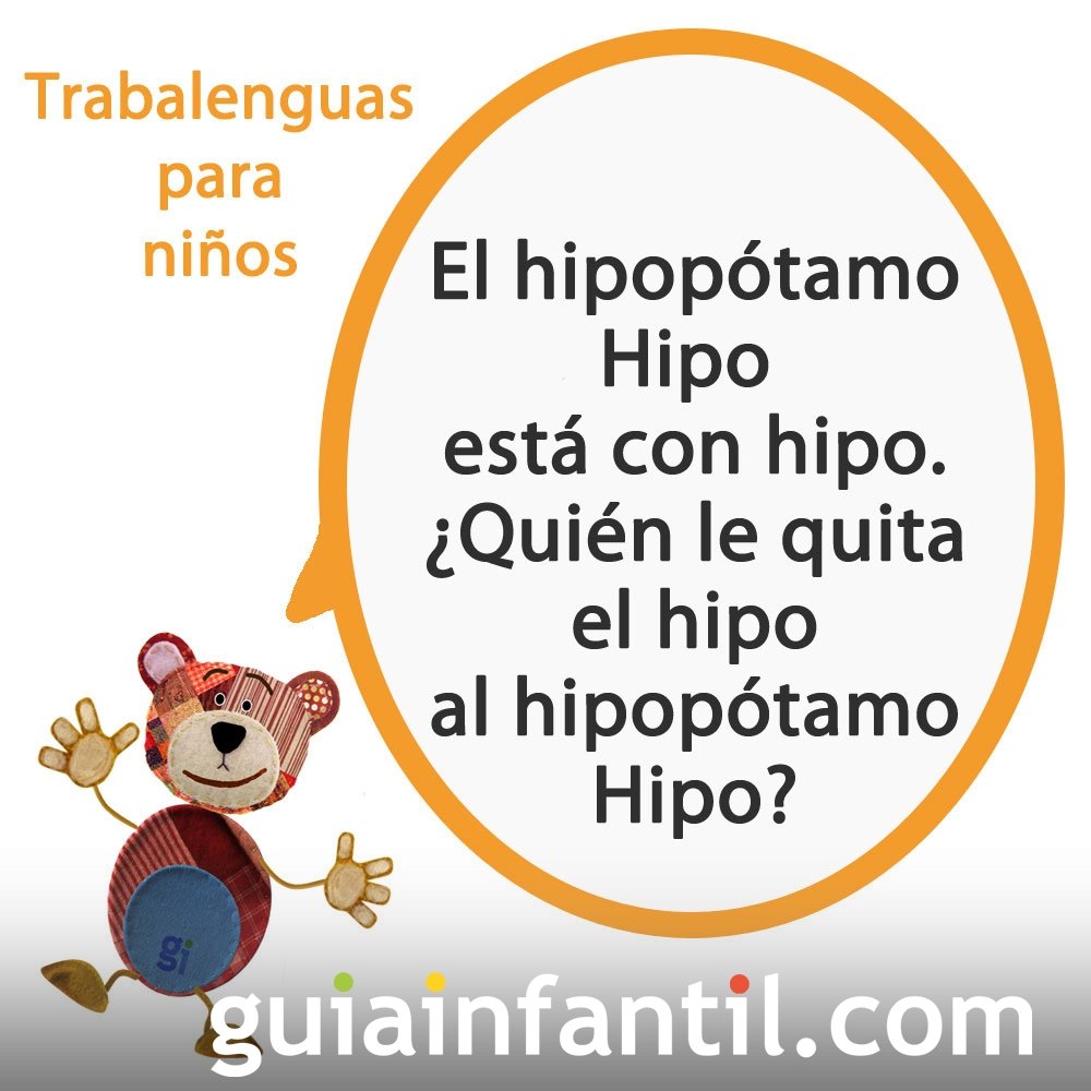 Trabalenguas con la H de Hipopótamo