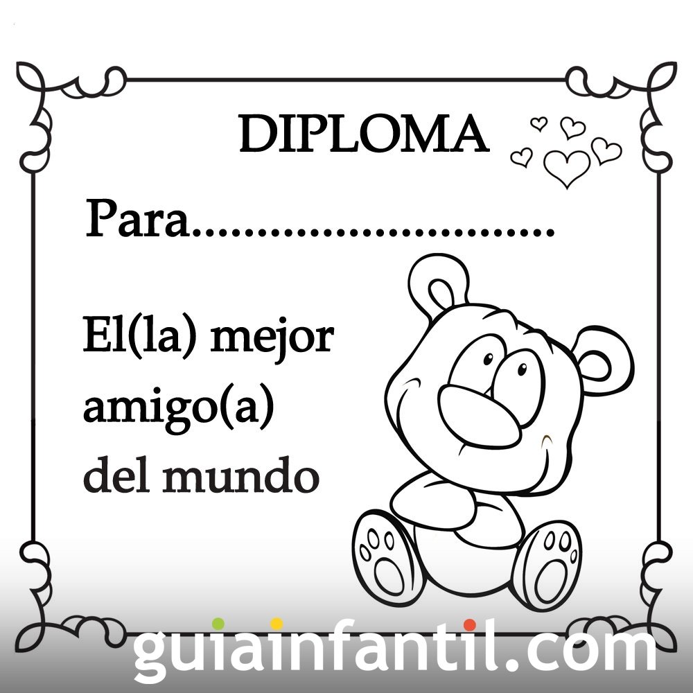 Diploma para el mejor amigo del mundo