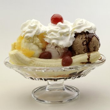 Receta de helado banana split para niños