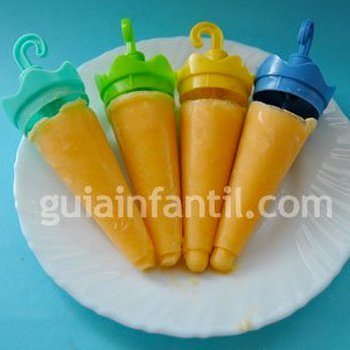 Receta de polos de melocotón y melón