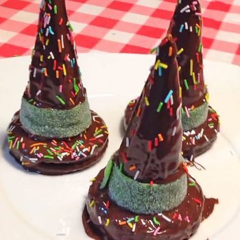 Receta de sombreros de bruja de chocolate