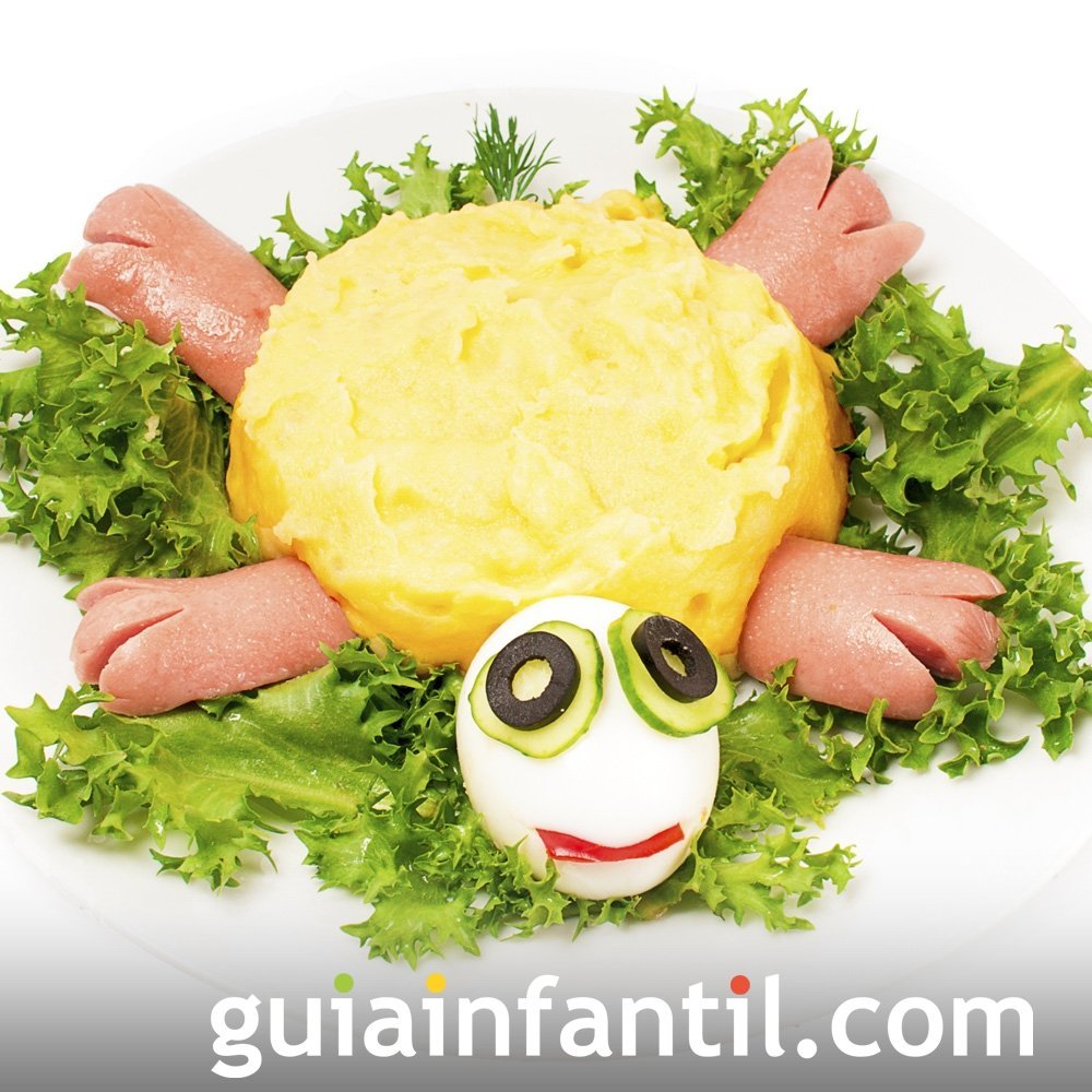 Tortuga con cabeza de huevo para niños