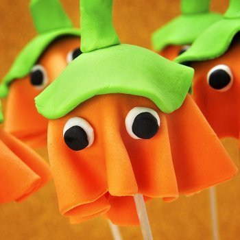 Calabazas en cake pops para Halloween