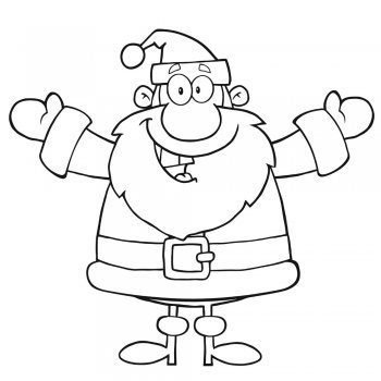 Dibujo navideño para pintar de Santa Claus