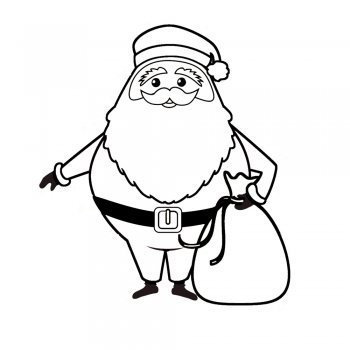 El saco de regalos de Papá Noel. Dibujo de Navidad