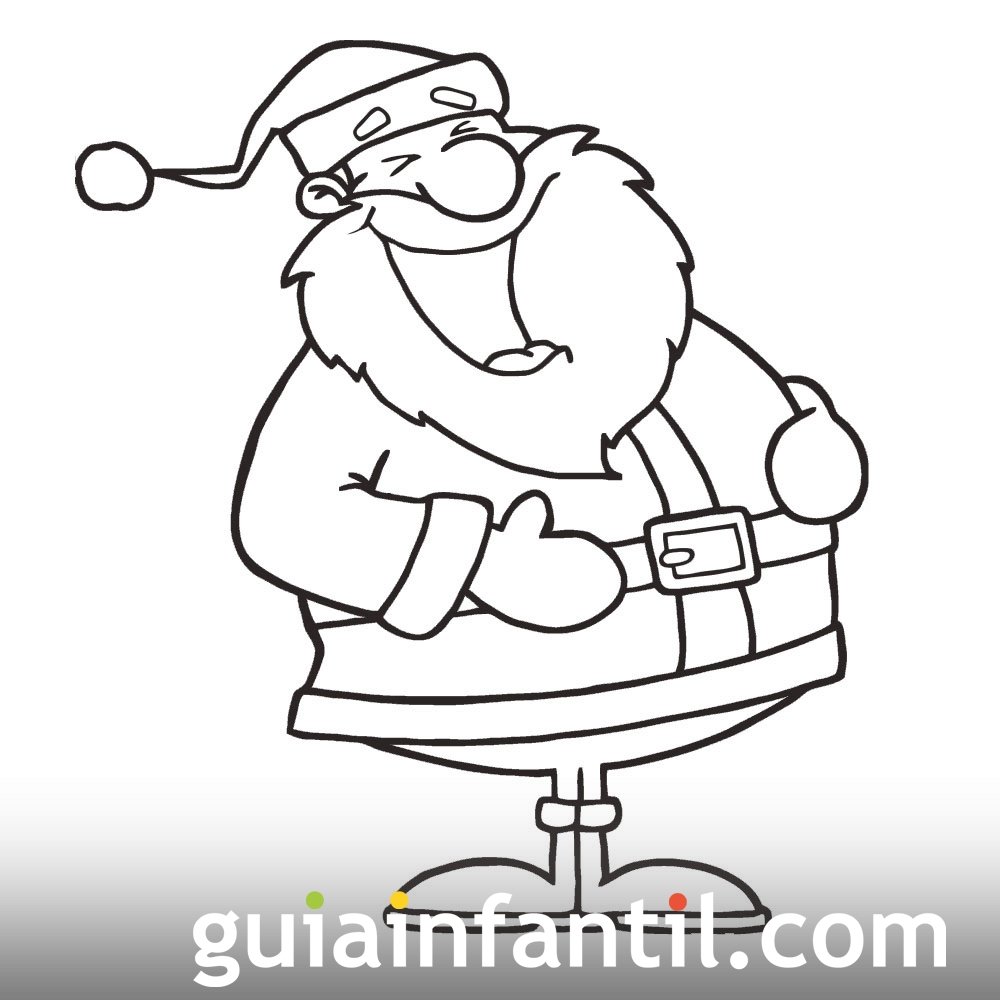 Dibujo de Navidad de Papá Noel riéndose