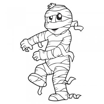 Dibujo de momia para pintar en Halloween