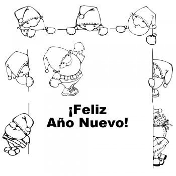 Dibujo de duendes esperando el año nuevo