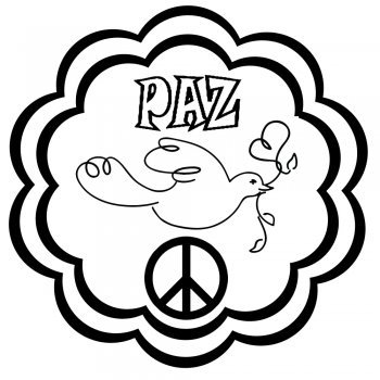 Dibujo de mandala con paloma para la paz