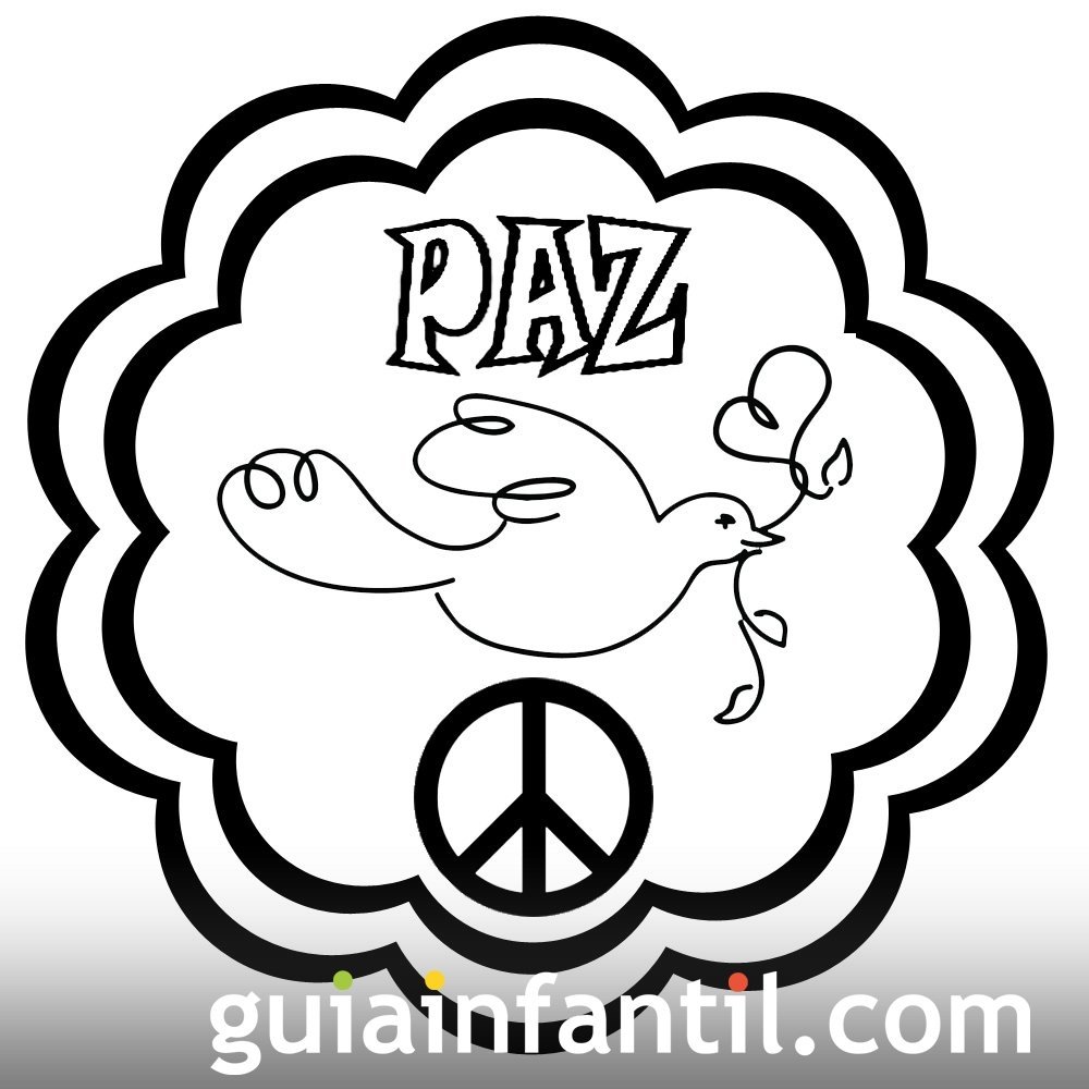 Dibujo de mandala con paloma para la paz