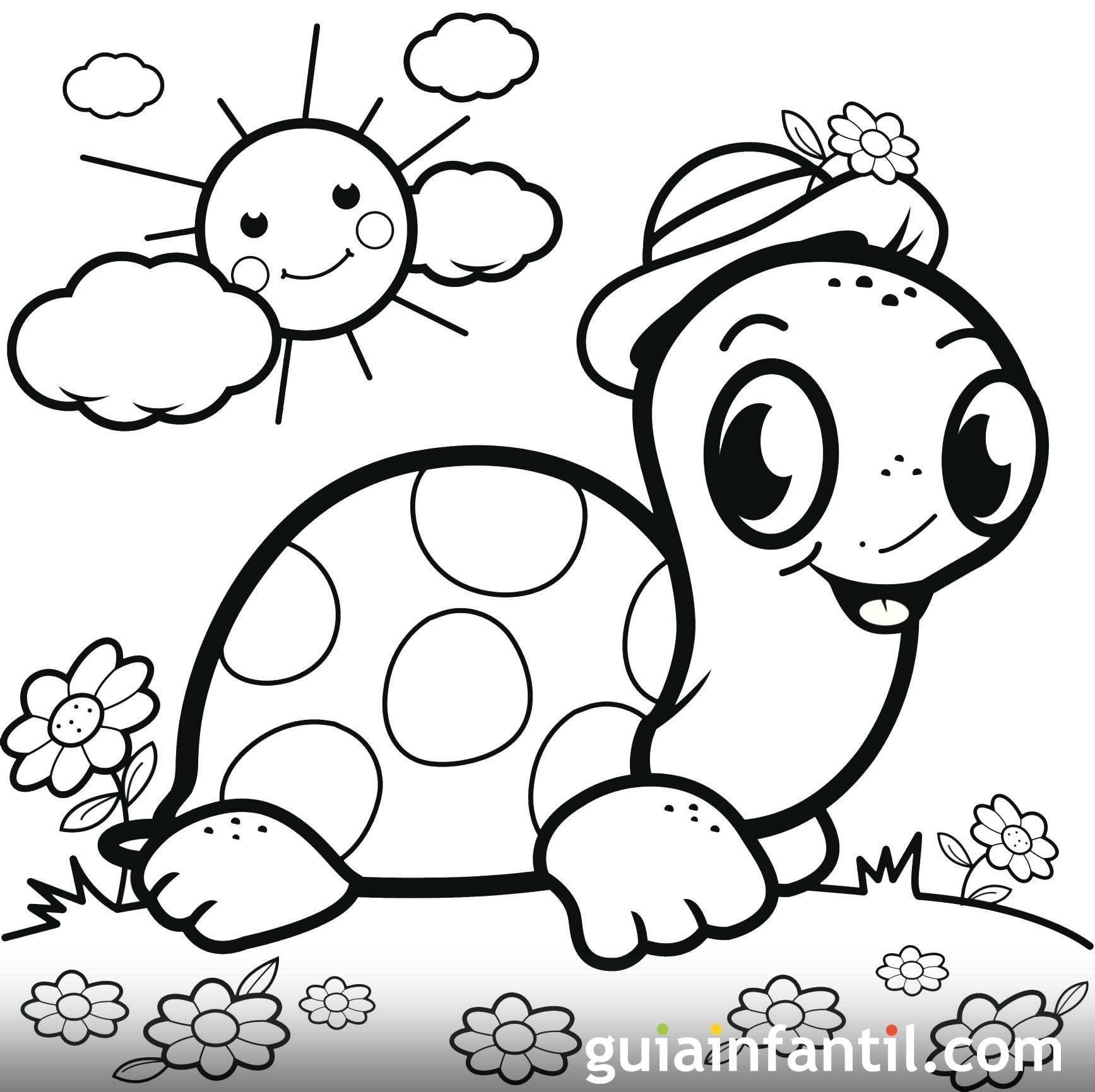 Dibujos de tortugas para imprimir y colorear