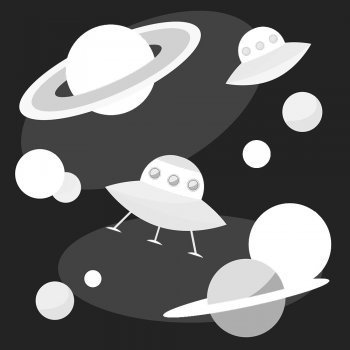 Dibujos de ovnis y planetas para colorear