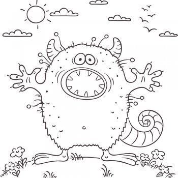 Dibujo de un extraterrestre para imprimir y colorear