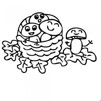 Dibujo para colorear de unas setas en otoño