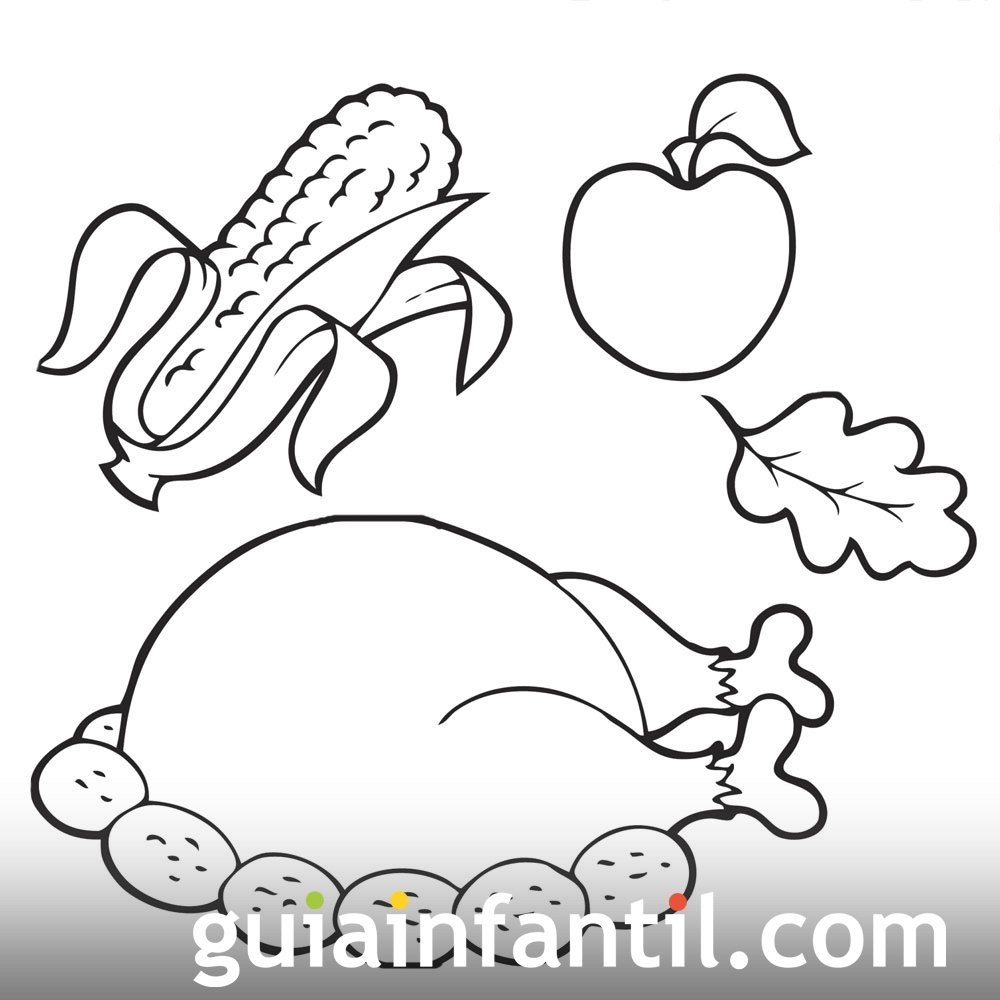 Dibujos para imprimir y colorear. Día de Acción de Gracias