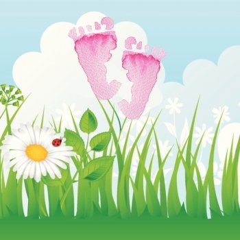Flores con huellas de pies