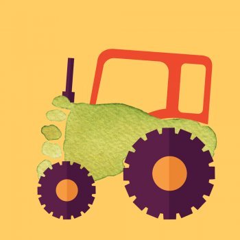 Tractor con la huella del pie