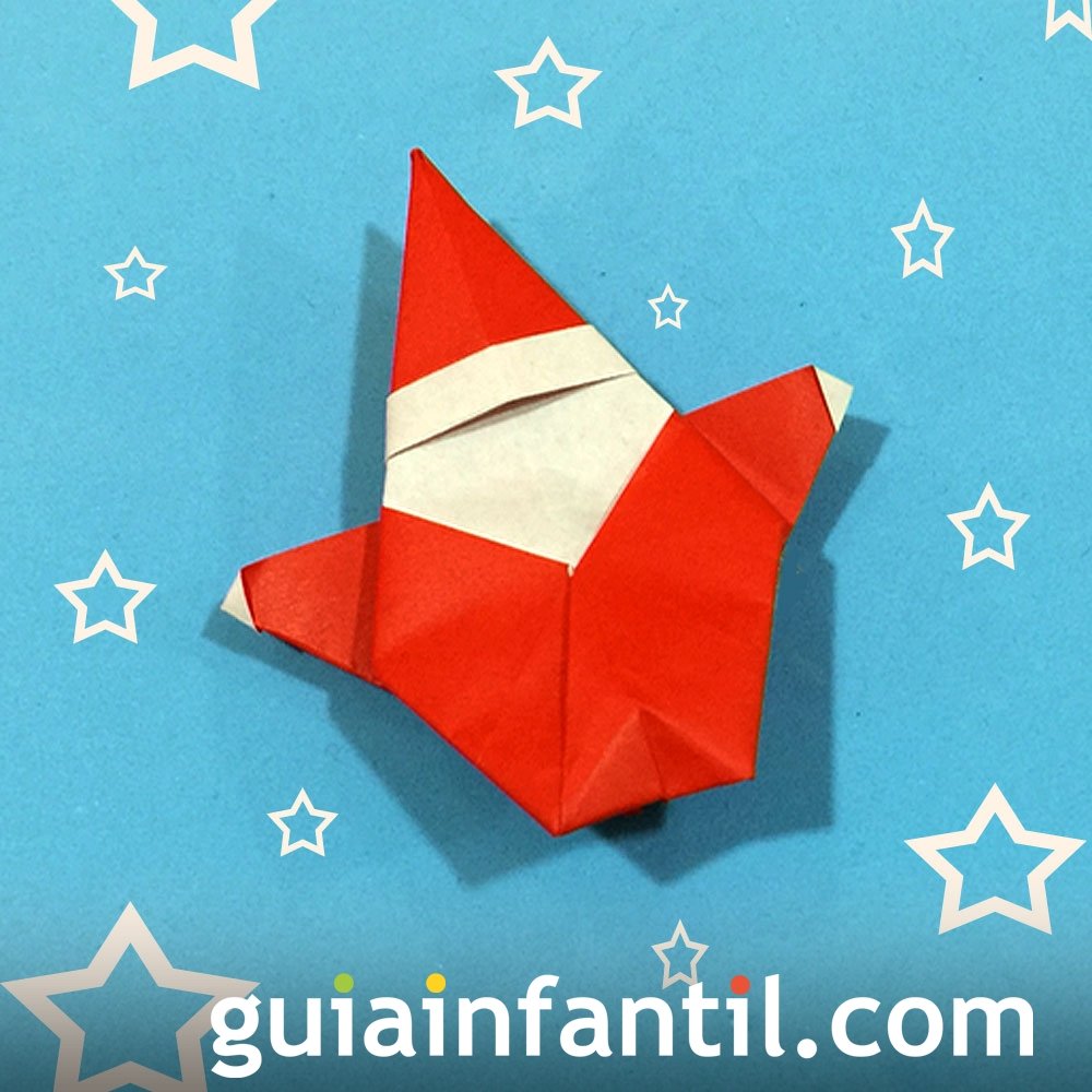 Papá Noel en Origami para niños