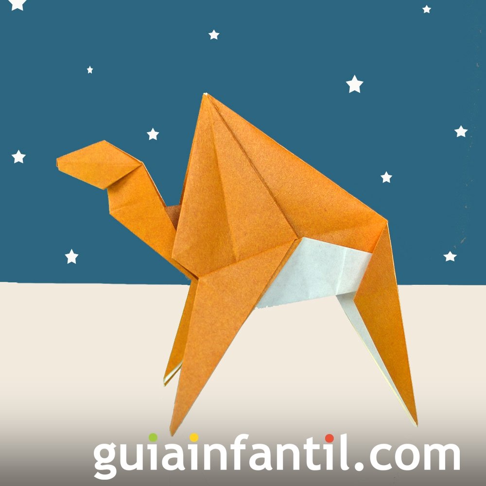 Un camello de Reyes Magos en Origami