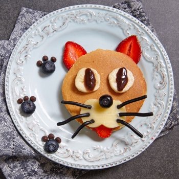 Un simpático gato de panqueque