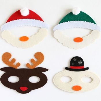 Ideas para complementos caseros de Navidad para niños. Caretas de Navidad