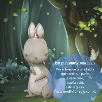 Por el bosque vi una liebre. Bonita canción para jugar con el bebé