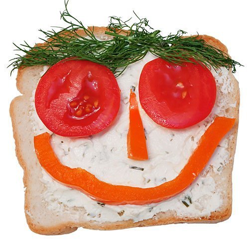 Sándwich simpático con grandes ojos