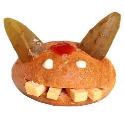 Sándwich para niños con cara de mosntruito