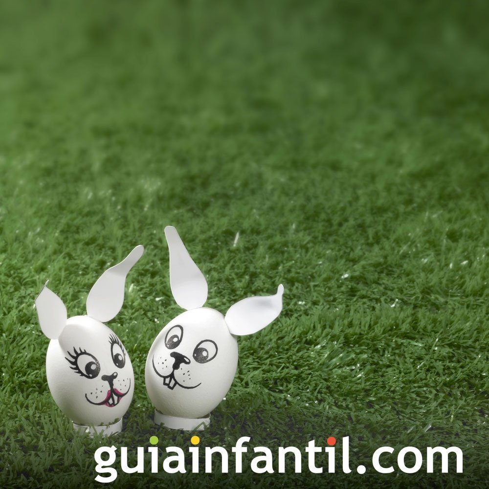Decorar huevos de Pascua: pareja de conejos