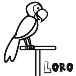 Dibujo de loro para niños