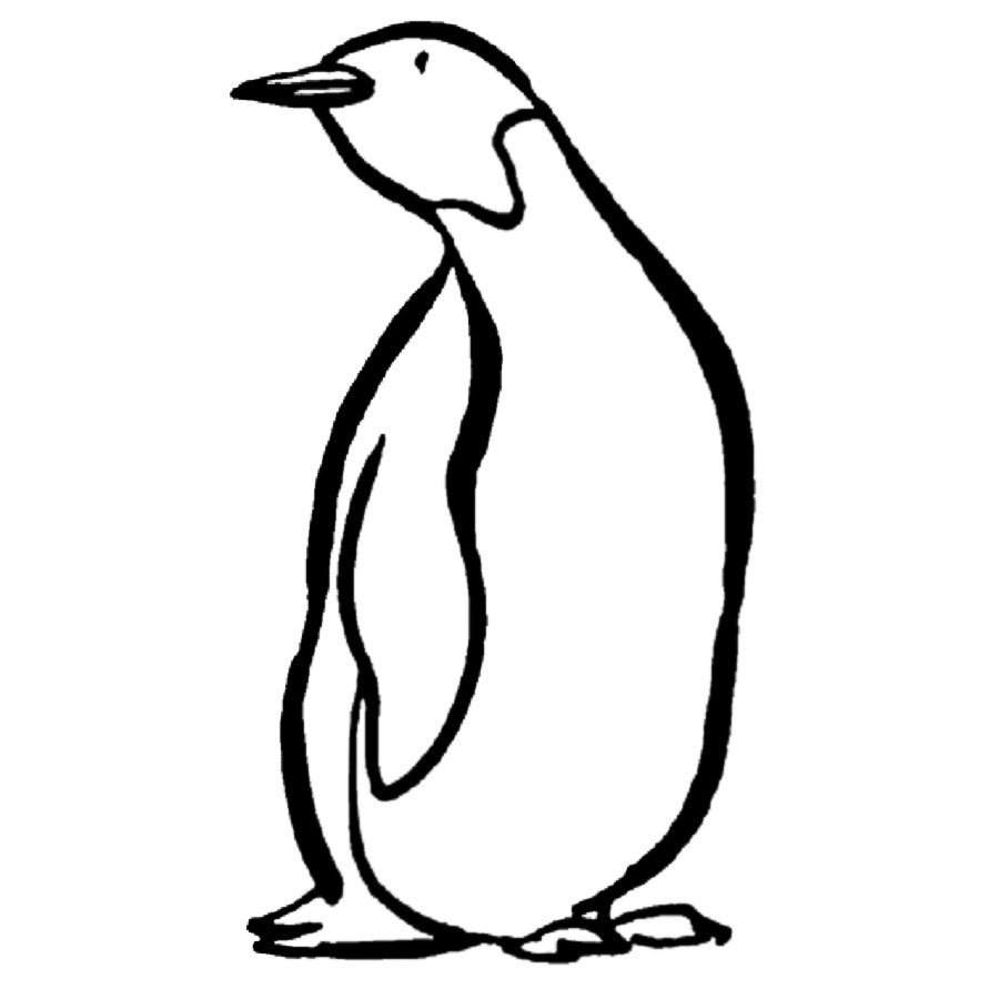 Dibujo para imprimir y pintar de un pingüino