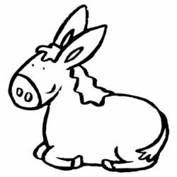 Dibujo para imprimir y colorear un burro