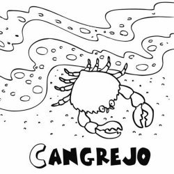 Dibujo infantil para colorear de un cangrejo