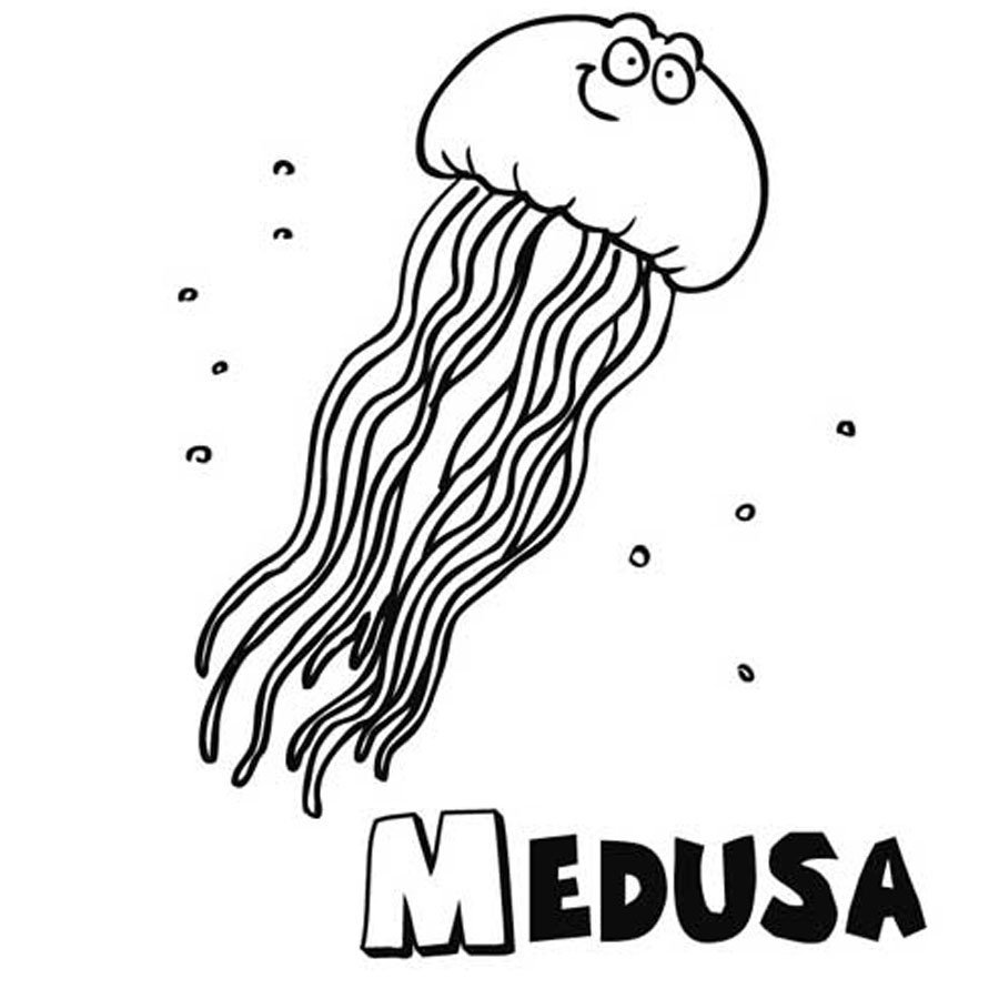 Dibujo de medusa para imprimir y pintar