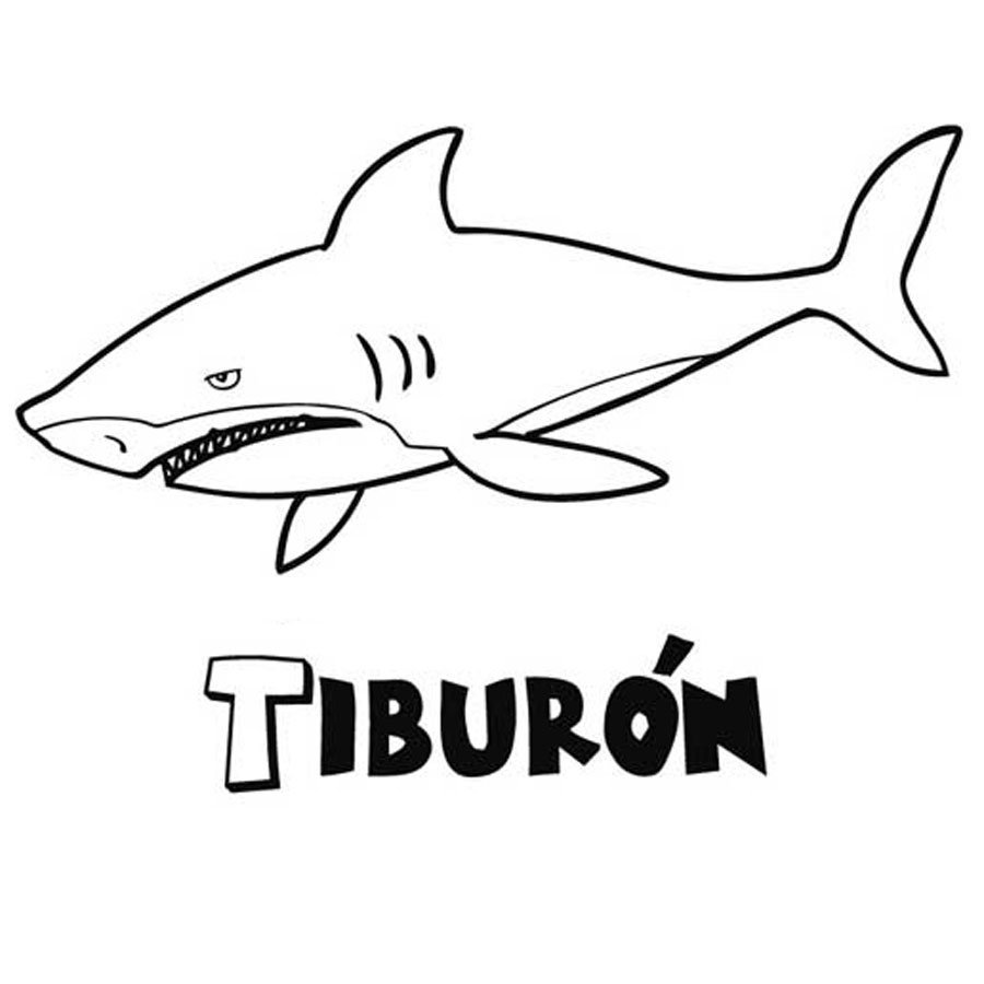 Dibujo de un tiburón para colorear