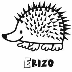 Dibujo infantil de un erizo para pintar