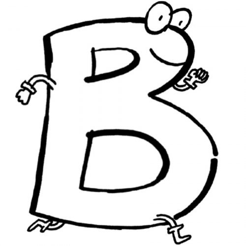  Dibujo infantil de la letra B para pintar