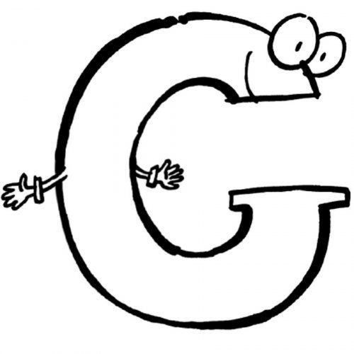  Dibujo para pintar de la letra G