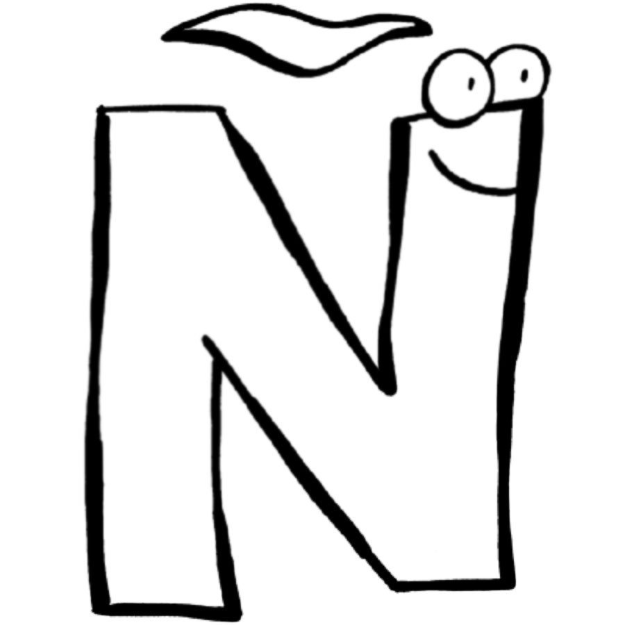 Dibujo con la letra Ñ para imprimir y pintar