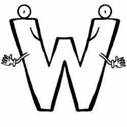 Dibujo de la letra W para colorear