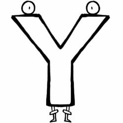 Dibujo para imprimir y colorear de la letra Y