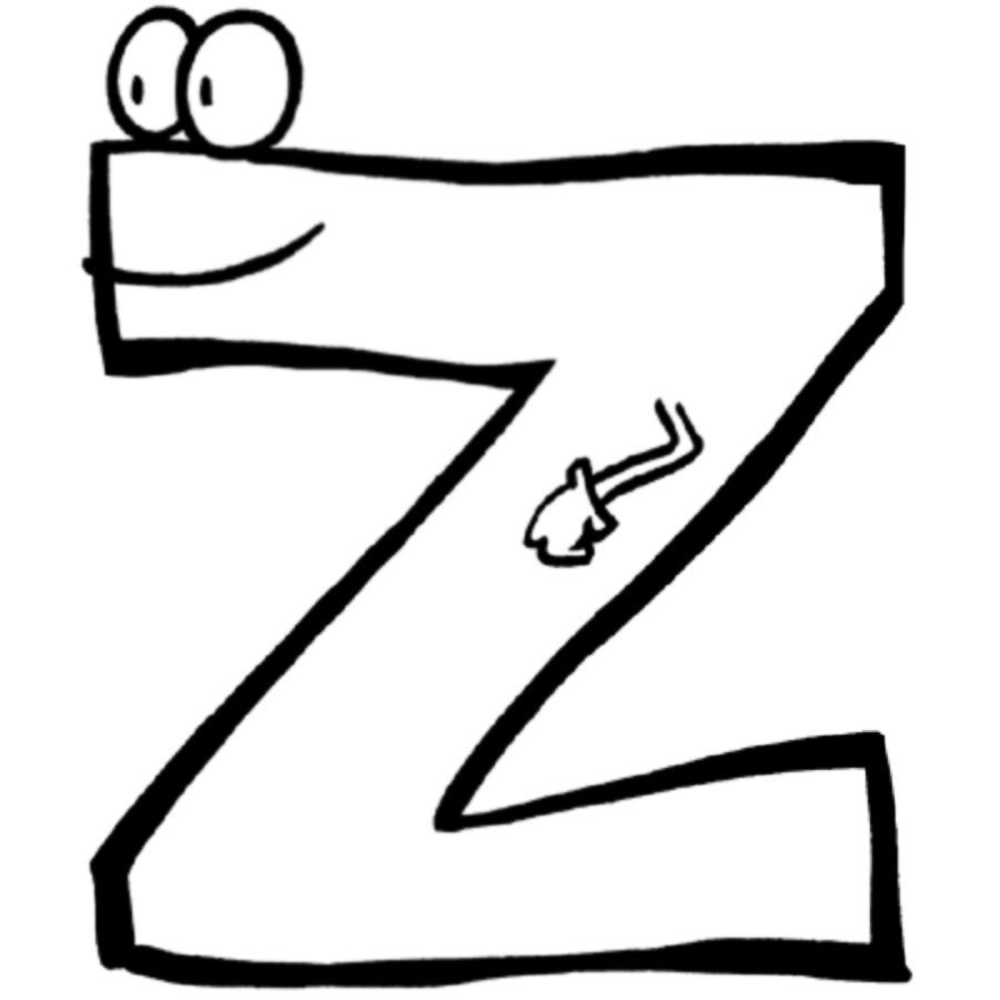 Dibujo para pintar de la letra Z
