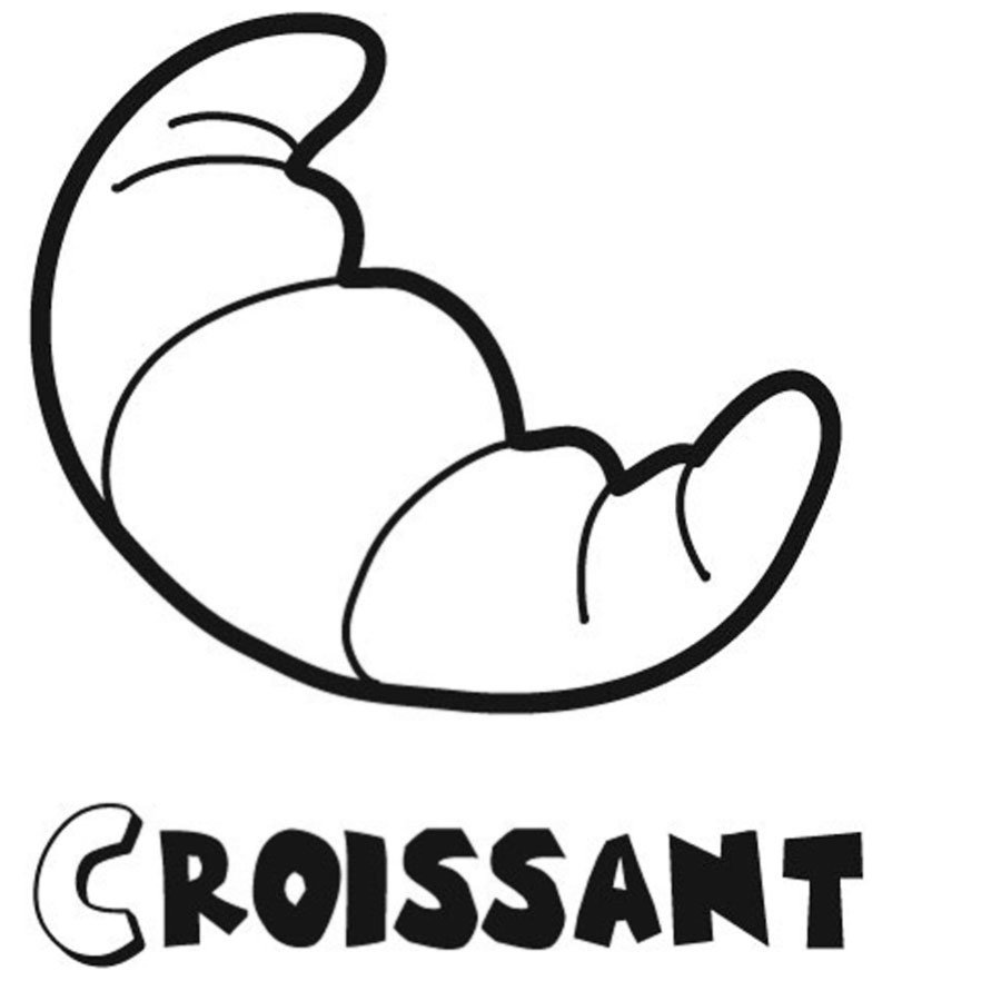 Dibujo de dulce croissant para colorear