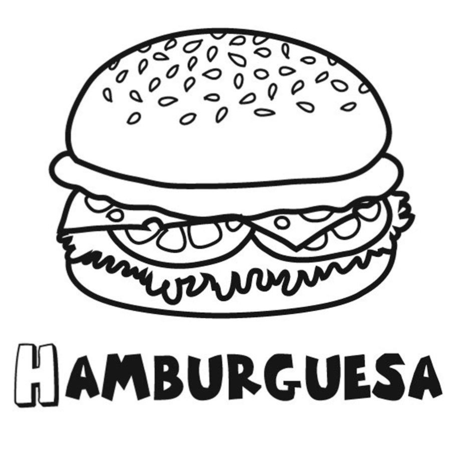 Dibujo para colorear de una hamburguesa