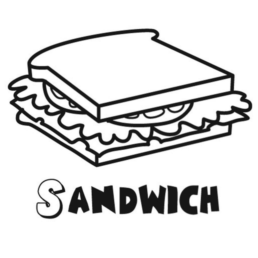 Dibujo de sándwich para colorear